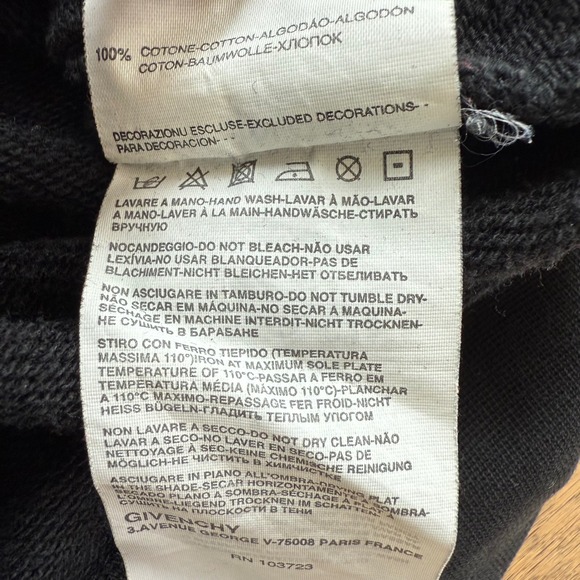 Givenchy Paris Distressed Black Crewneck Sweatshirt Size S - Picture 11 of 12